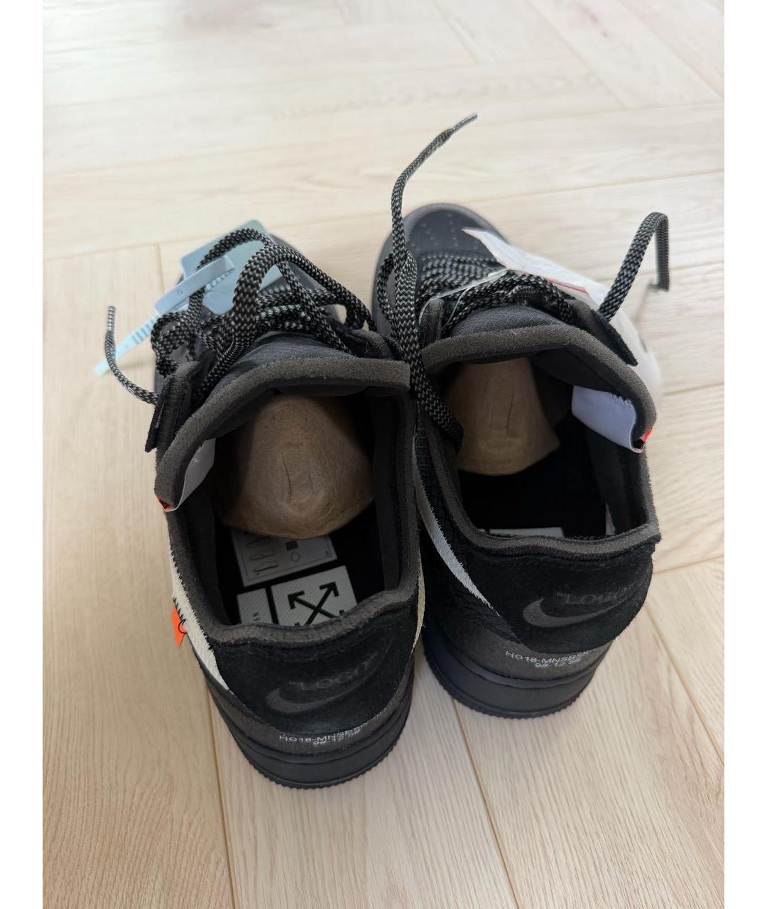 NIKE X OFF-WHITE Черные текстильные низкие кроссовки / кеды, фото 5