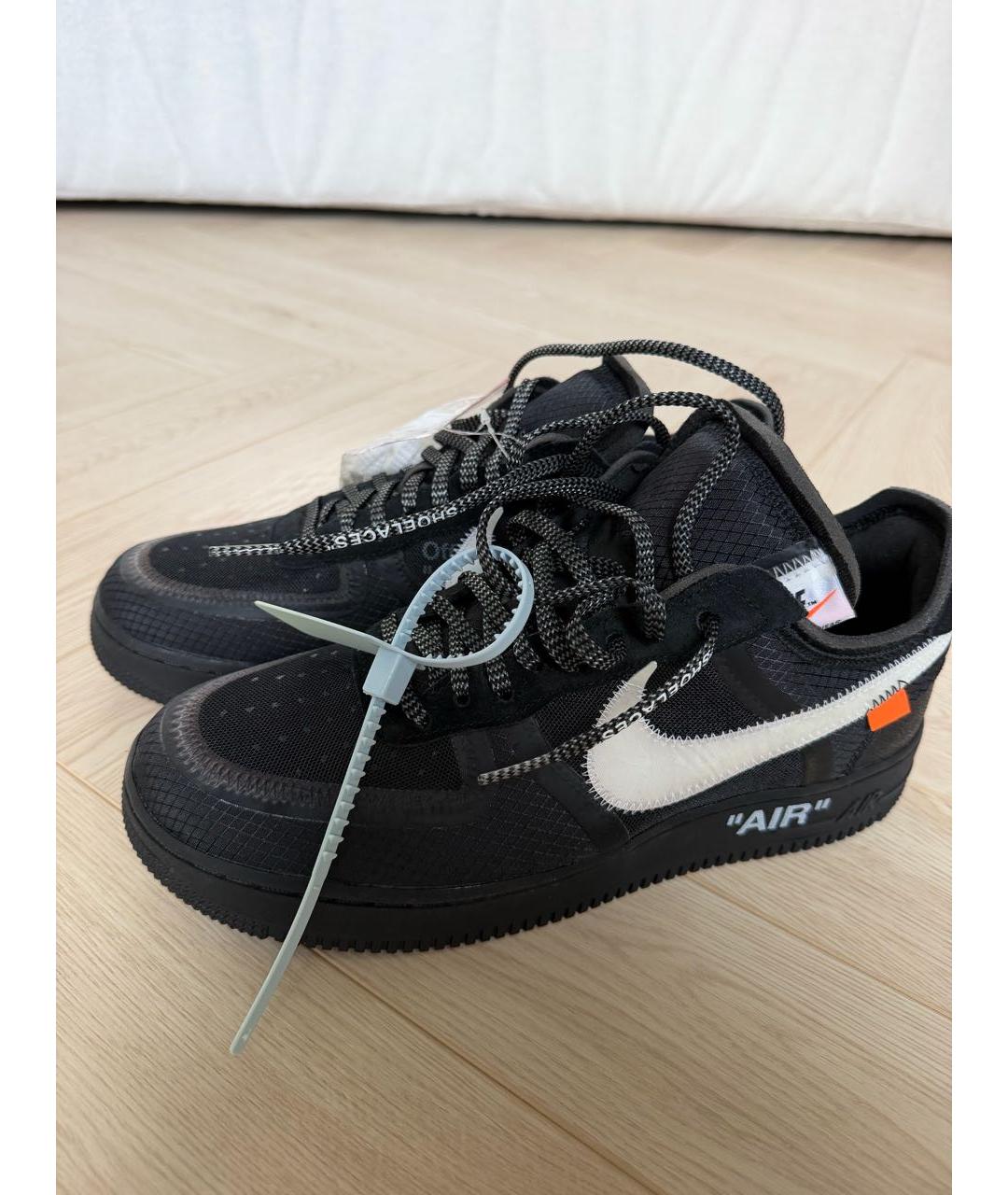 NIKE X OFF-WHITE Черные текстильные низкие кроссовки / кеды, фото 4
