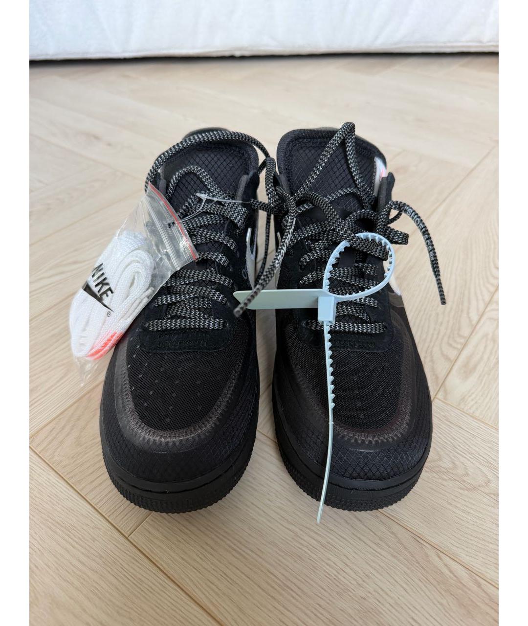 NIKE X OFF-WHITE Черные текстильные низкие кроссовки / кеды, фото 2