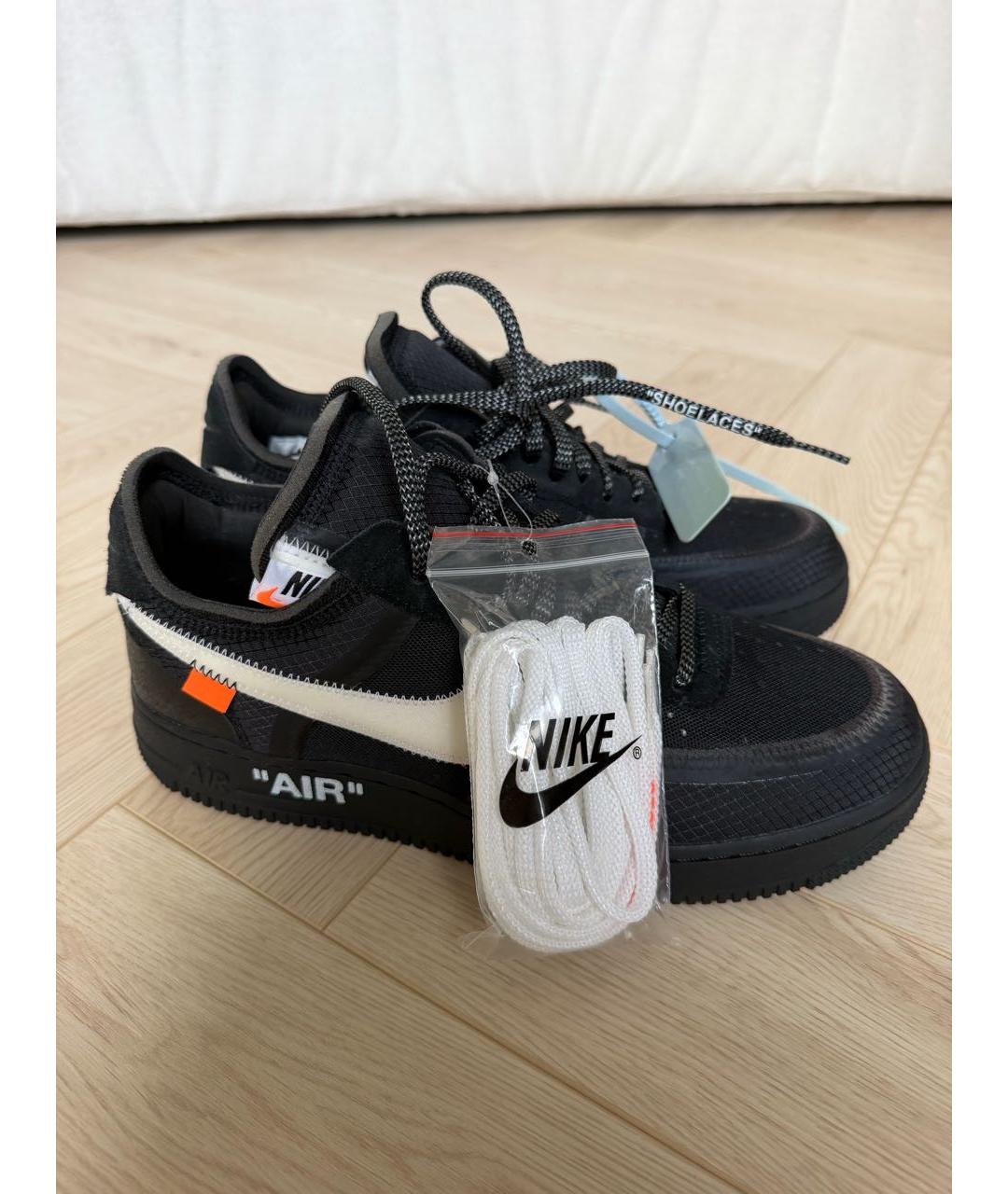NIKE X OFF-WHITE Черные текстильные низкие кроссовки / кеды, фото 3