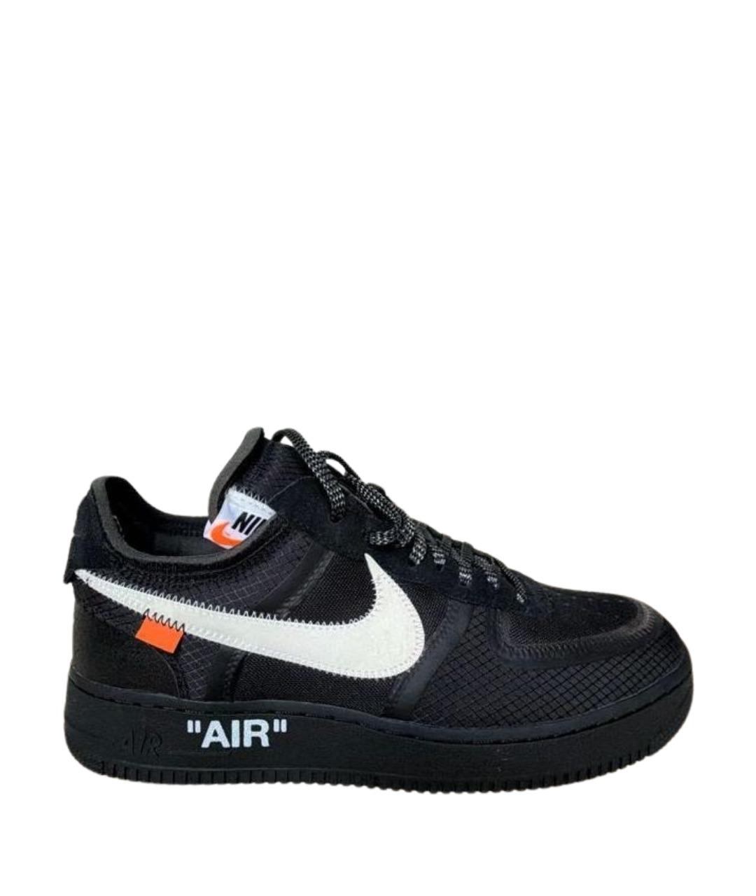 NIKE X OFF-WHITE Черные текстильные низкие кроссовки / кеды, фото 1