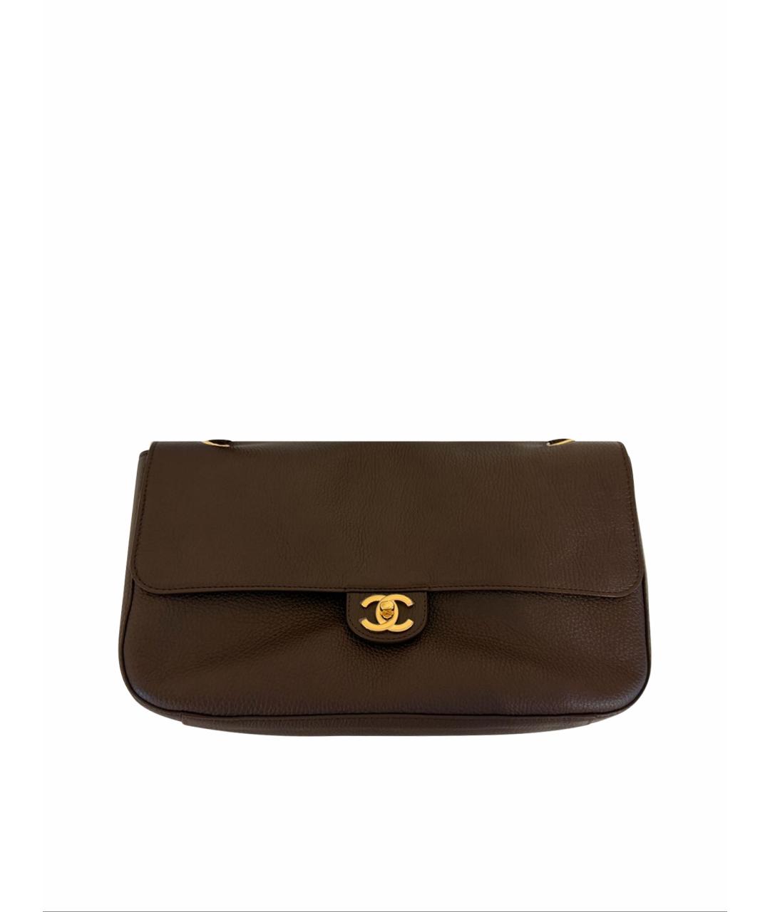 CHANEL Коричневая кожаная сумка через плечо, фото 1