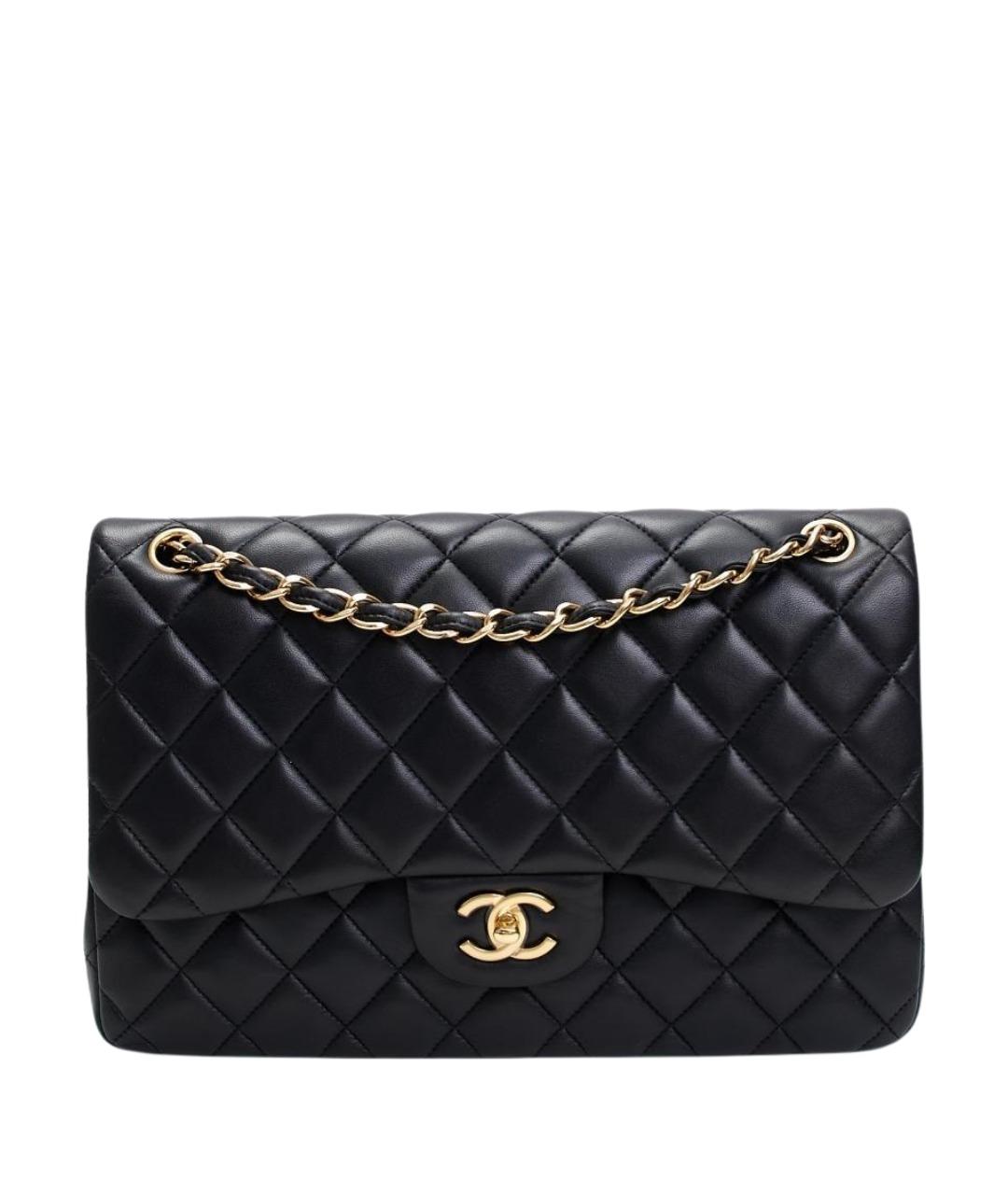 CHANEL Черная кожаная сумка с короткими ручками, фото 1