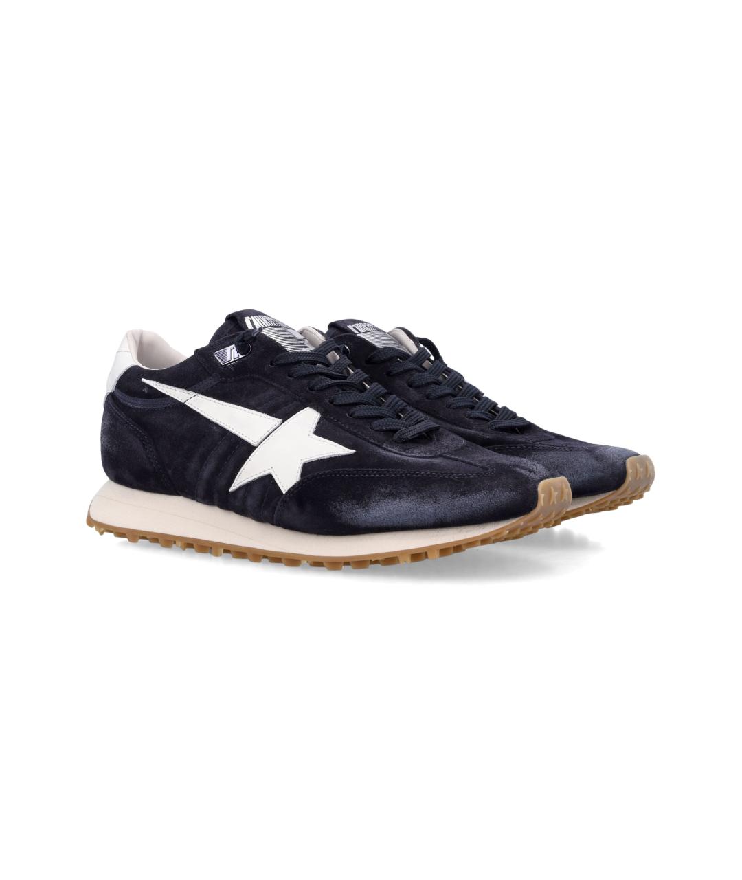 GOLDEN GOOSE Темно-синие замшевые низкие кроссовки / кеды, фото 3