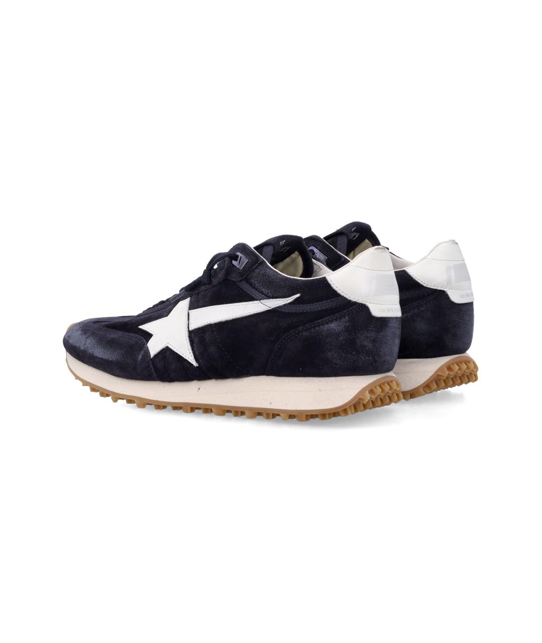 GOLDEN GOOSE Темно-синие замшевые низкие кроссовки / кеды, фото 4