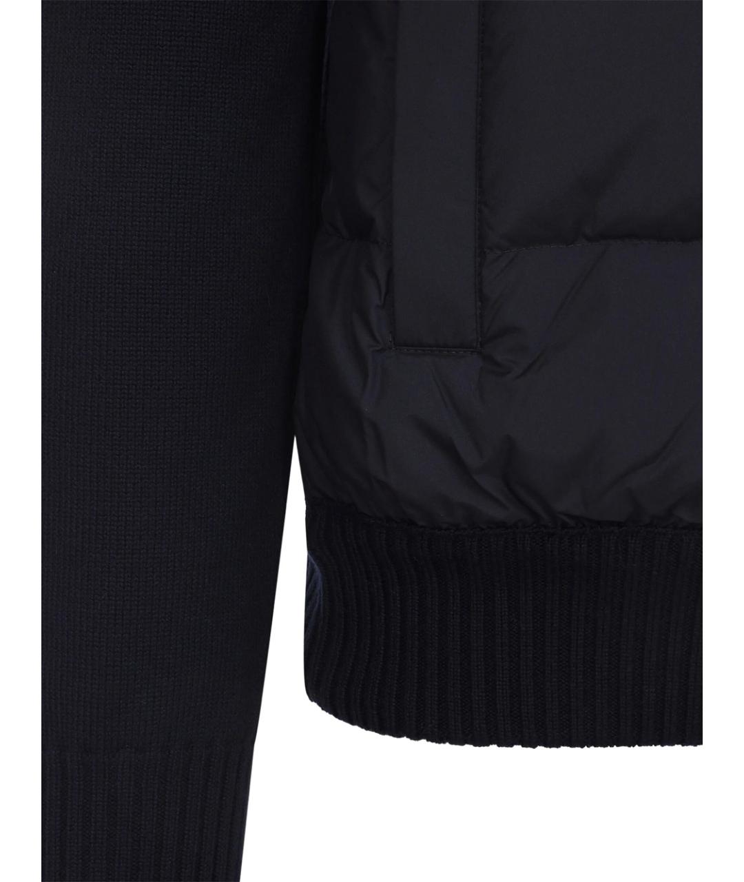 MONCLER Темно-синяя полиэстеровая куртка, фото 4