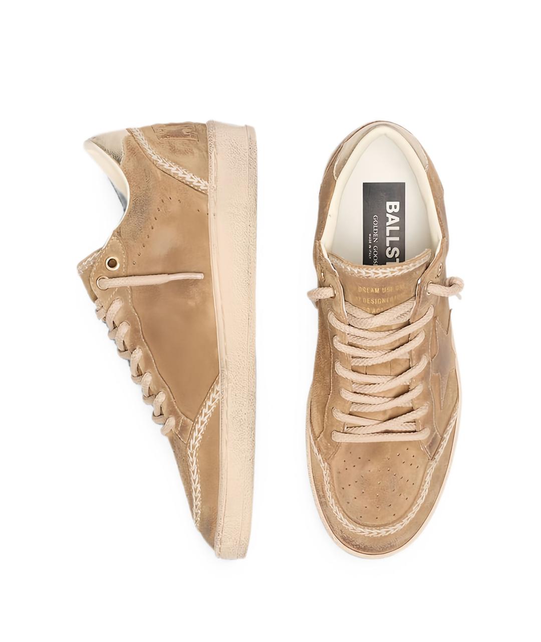 GOLDEN GOOSE Бежевые кожаные кеды, фото 3