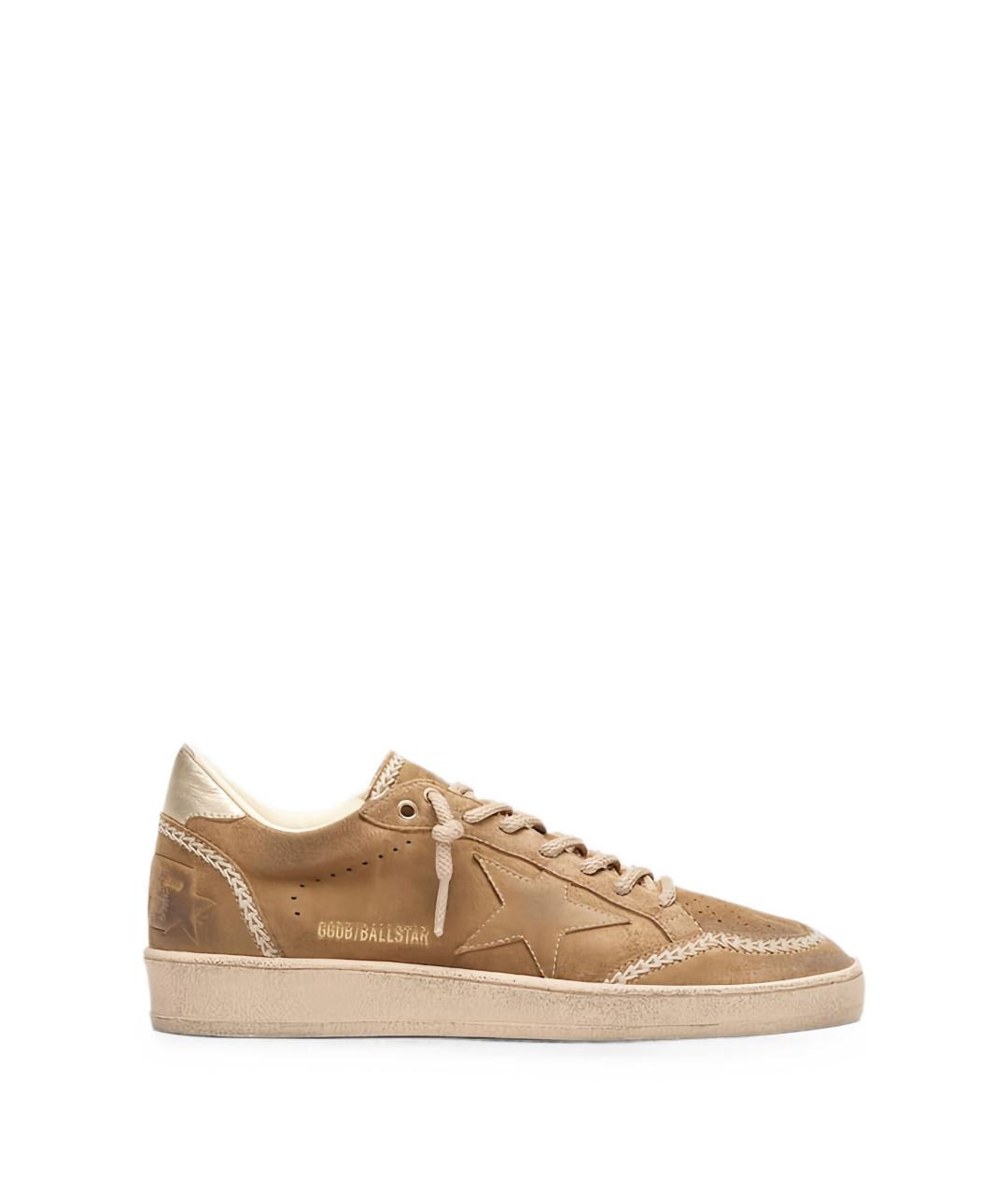 GOLDEN GOOSE Бежевые кожаные кеды, фото 1