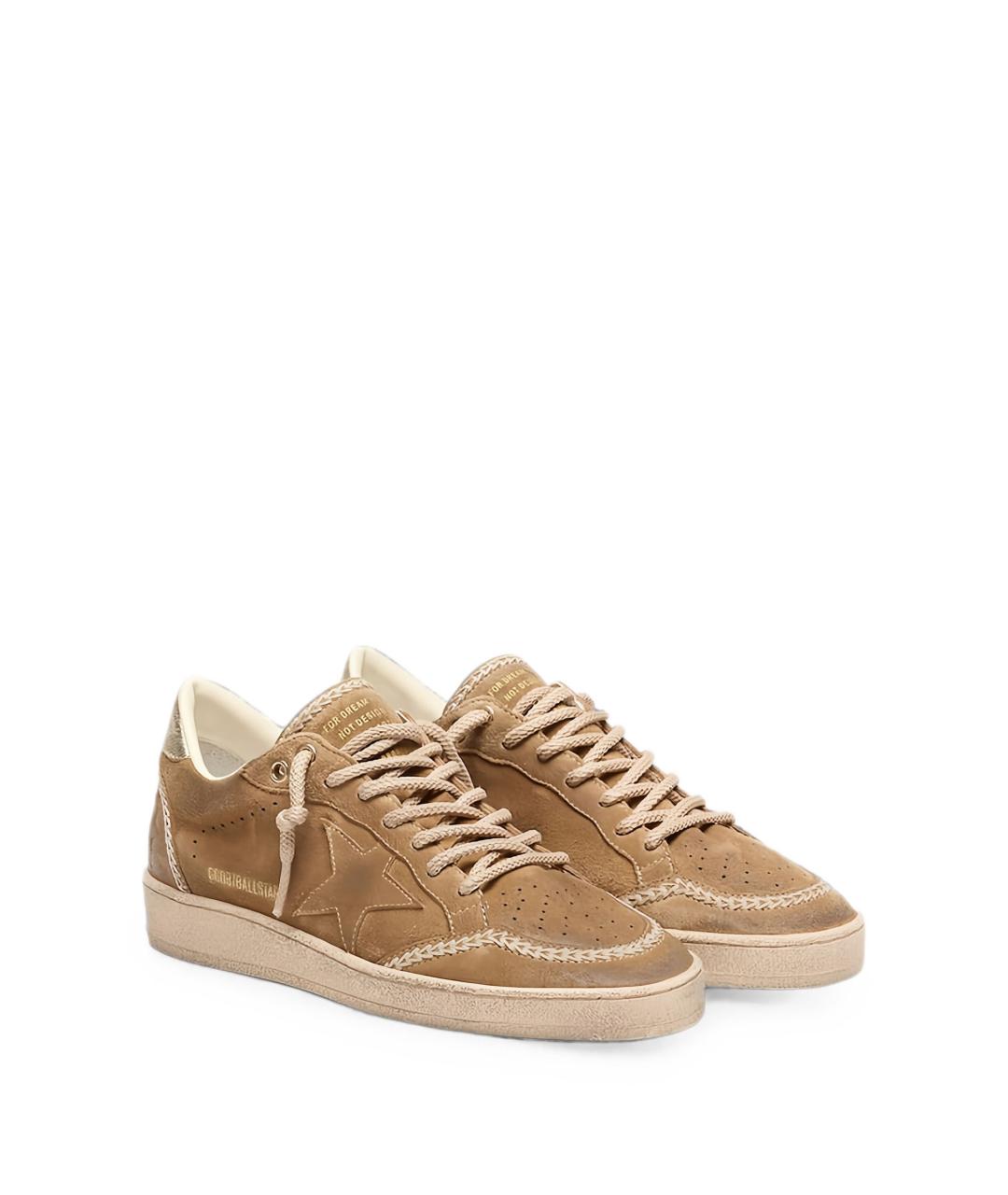 GOLDEN GOOSE Бежевые кожаные кеды, фото 4
