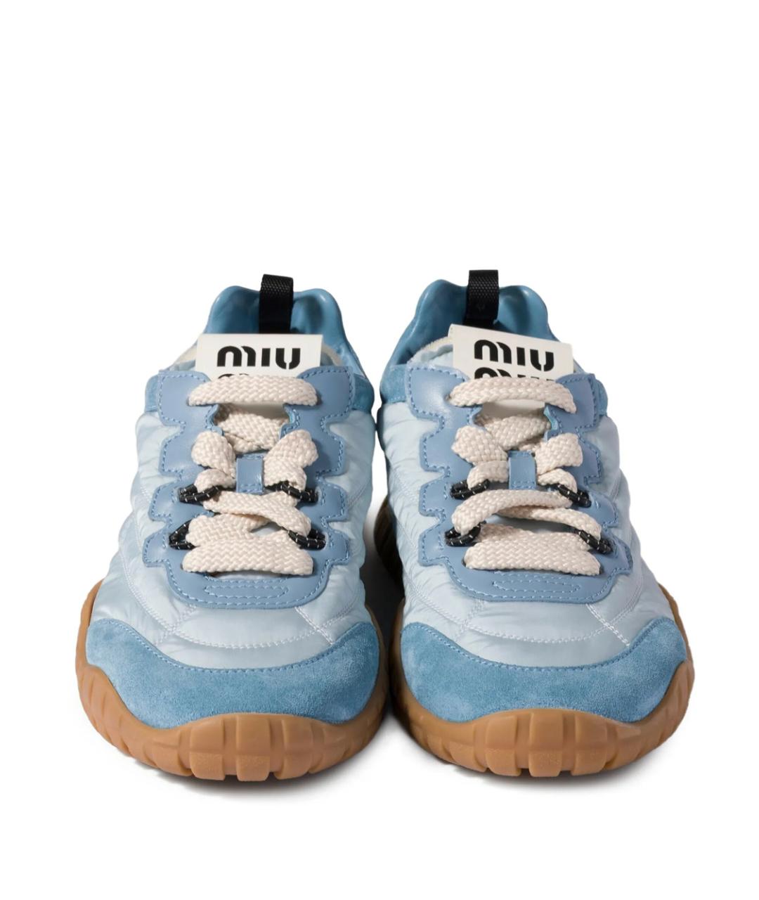MIU MIU Голубые текстильные кроссовки, фото 4