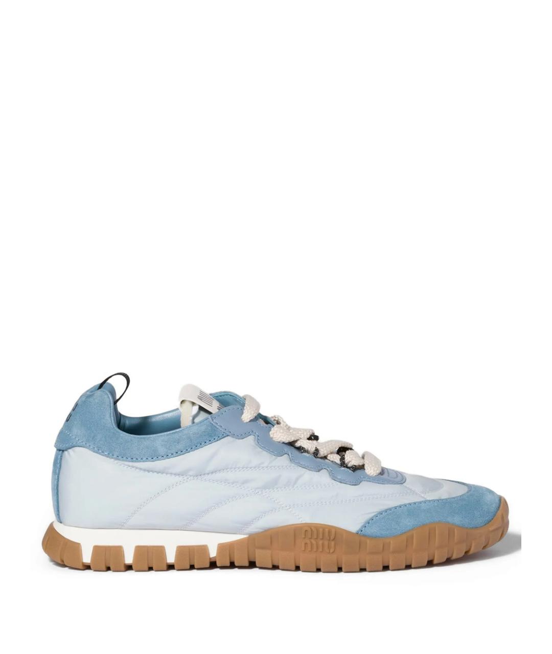 MIU MIU Голубые текстильные кроссовки, фото 1