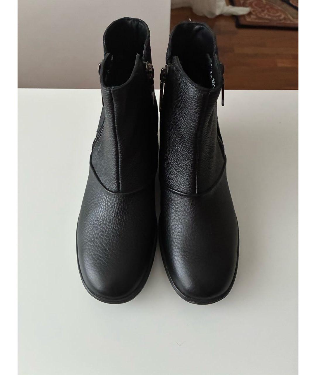 SANTONI Черные кожаные полусапоги, фото 2