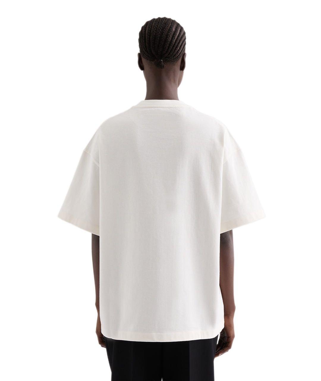 JIL SANDER Белая хлопковая футболка, фото 4