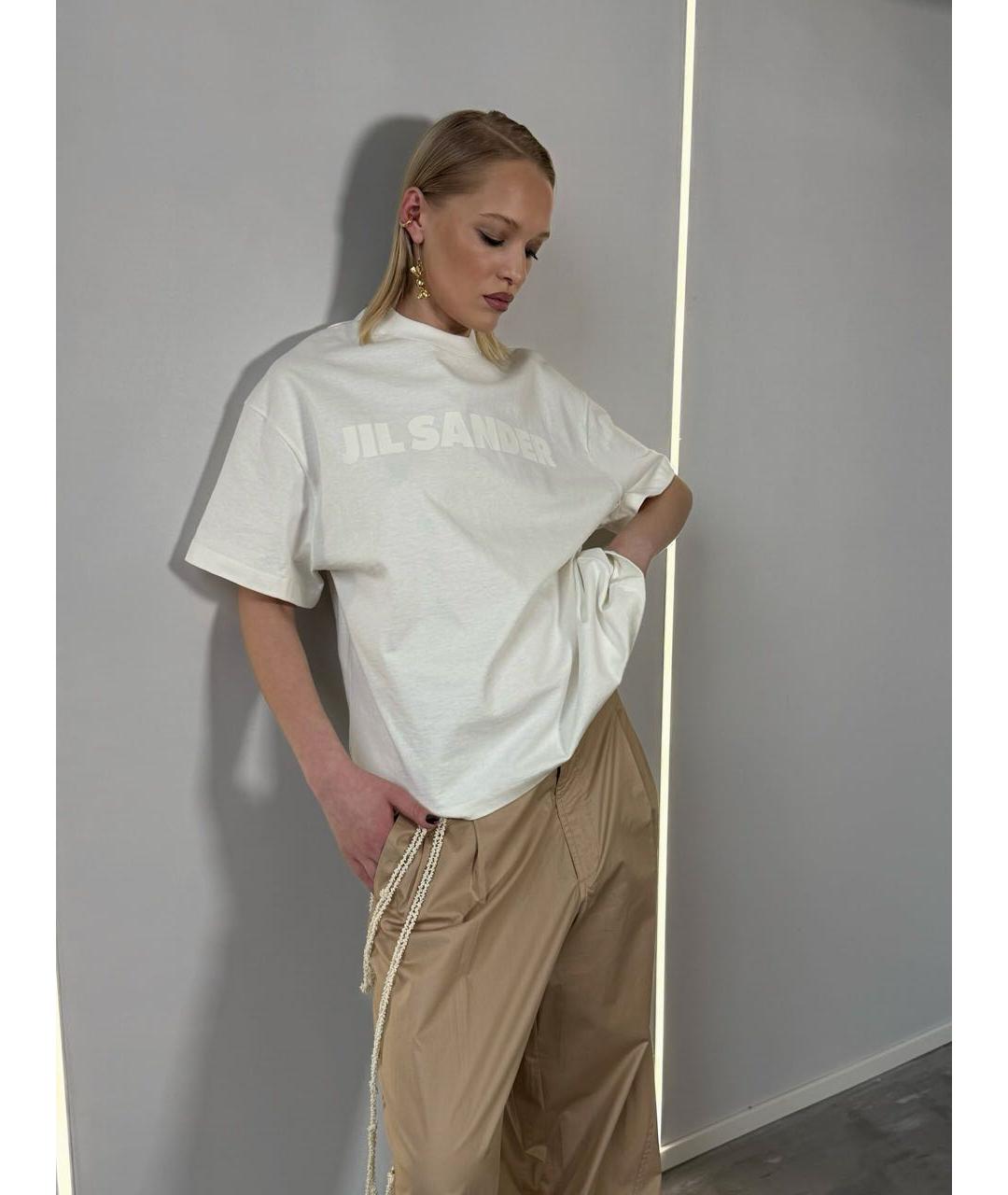 JIL SANDER Белая хлопковая футболка, фото 6