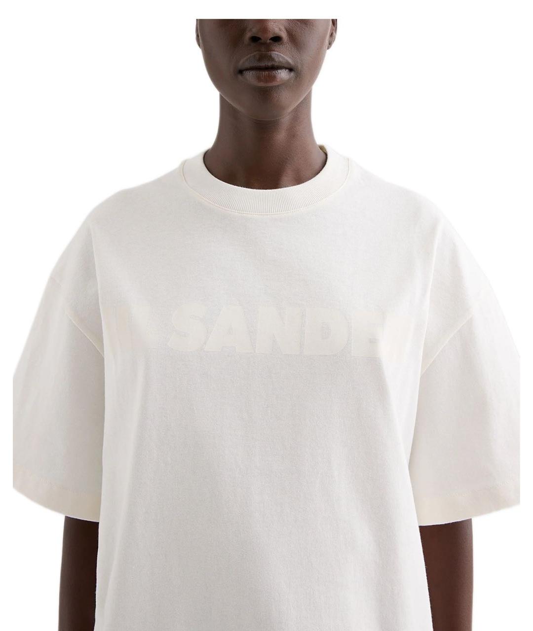 JIL SANDER Белая хлопковая футболка, фото 3