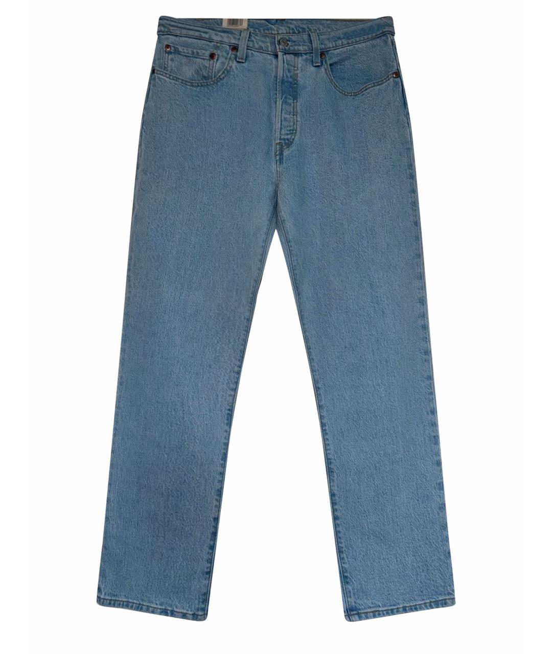 LEVI'S Голубые хлопко-эластановые прямые джинсы, фото 1