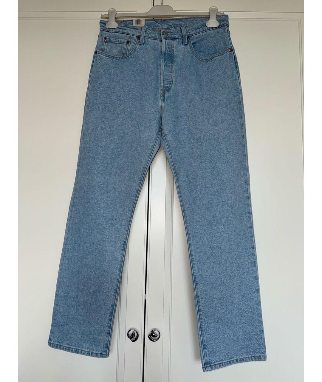 LEVI'S Голубые хлопко-эластановые прямые джинсы, фото 9
