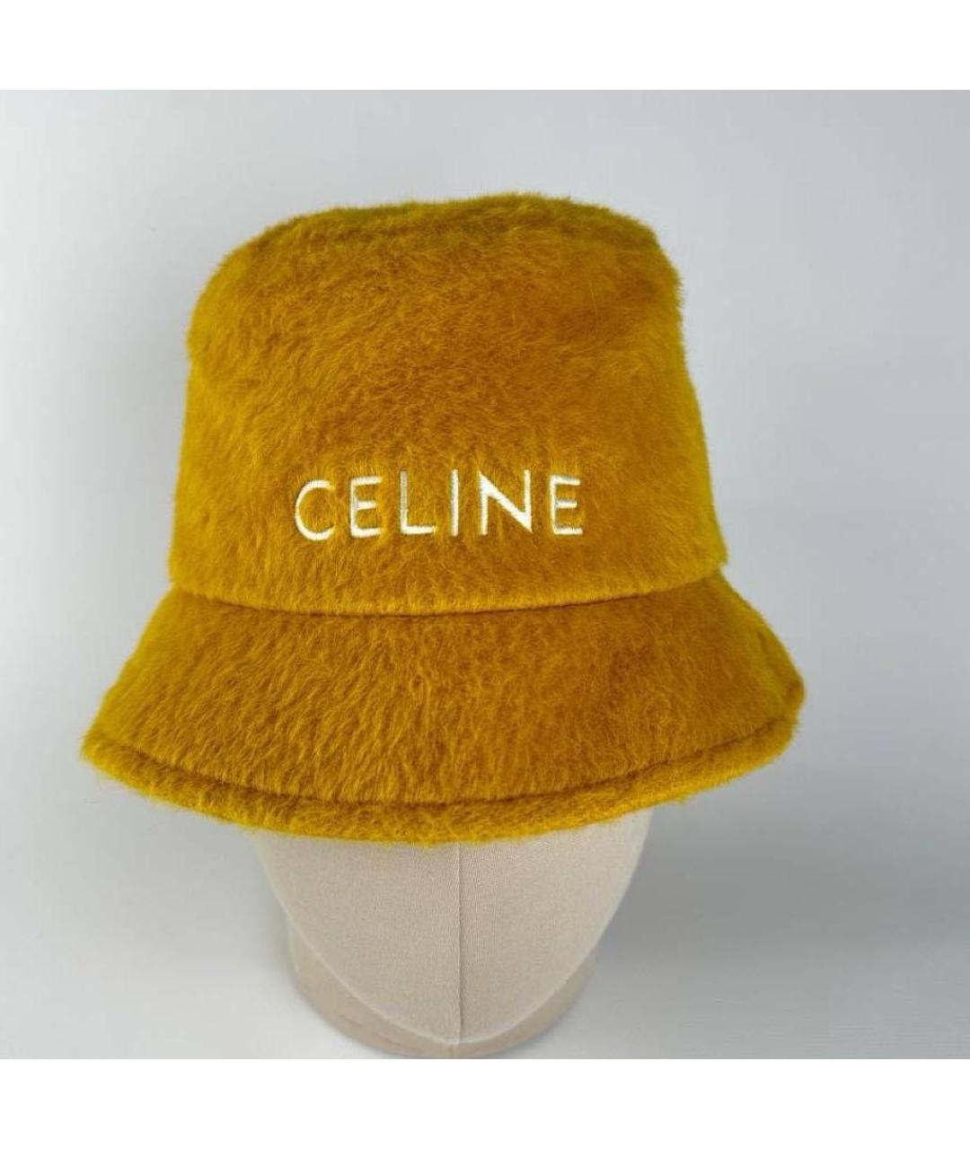 CELINE Горчичная шерстяная шапка, фото 6