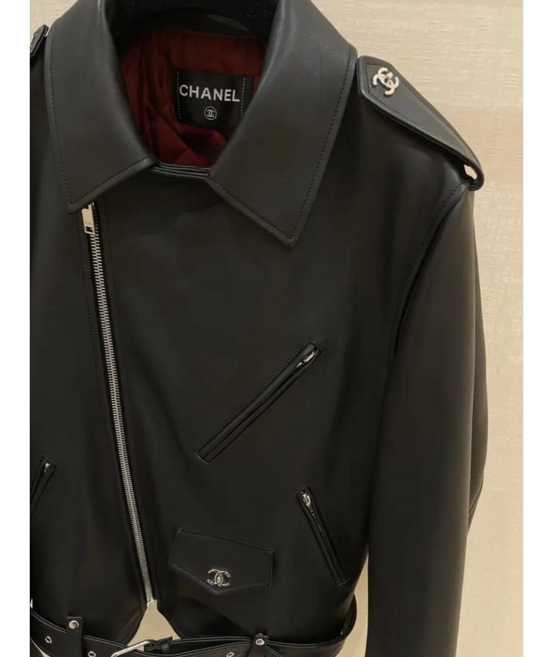 CHANEL Черная кожаная куртка, фото 5