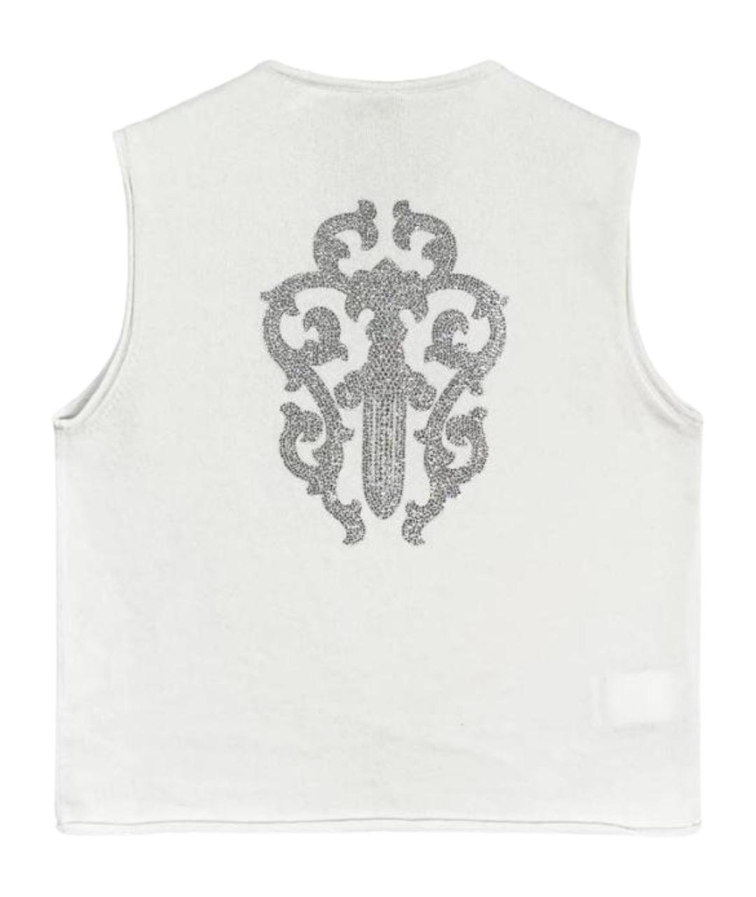 CHROME HEARTS Белый кашемировый жилет, фото 1