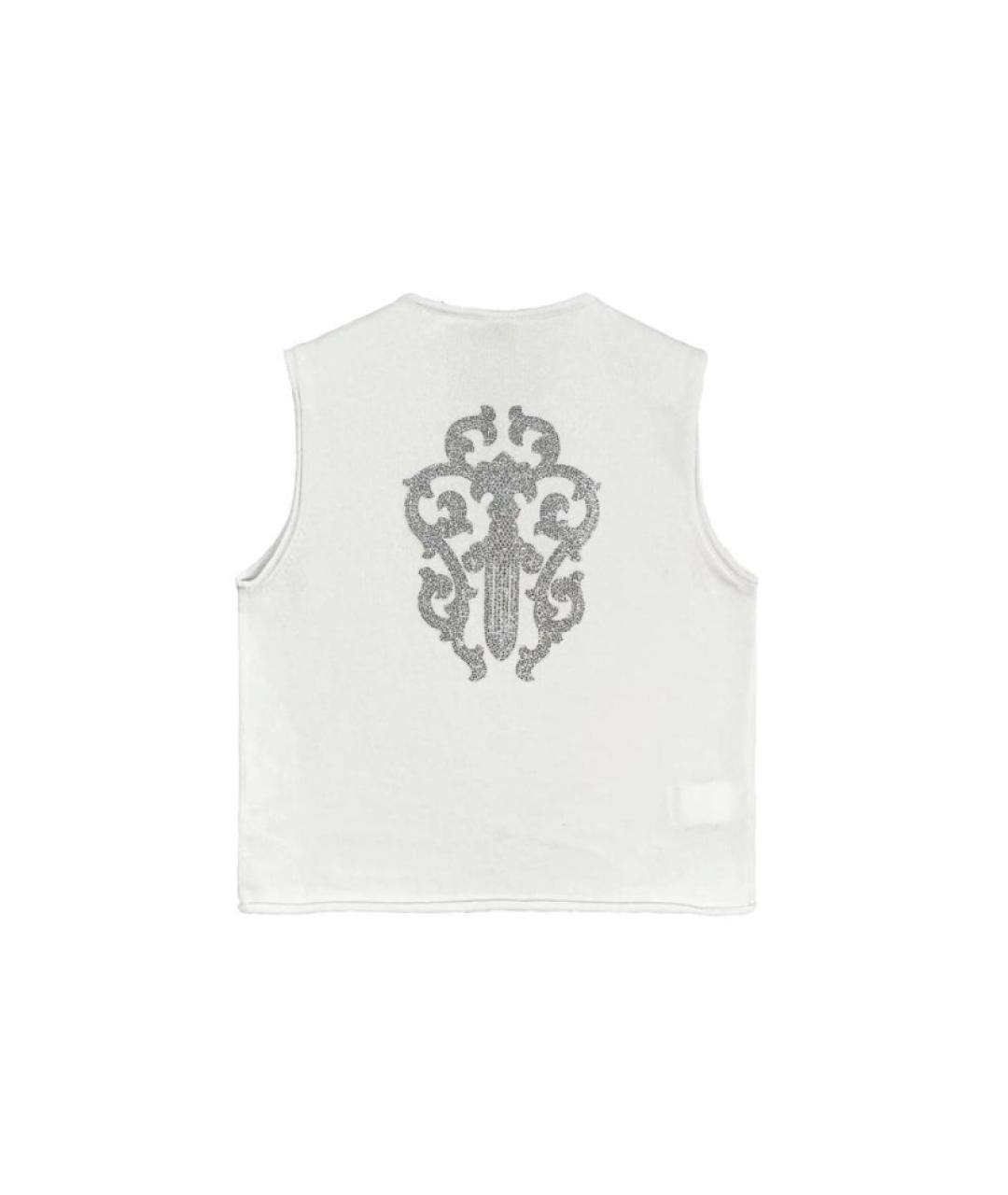 CHROME HEARTS Белый кашемировый жилет, фото 2