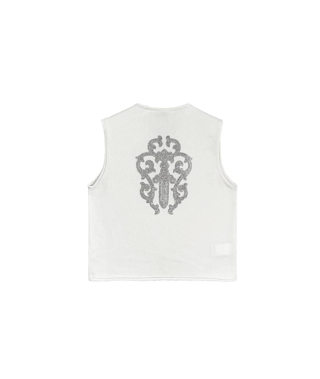 CHROME HEARTS Белый кашемировый жилет, фото 3