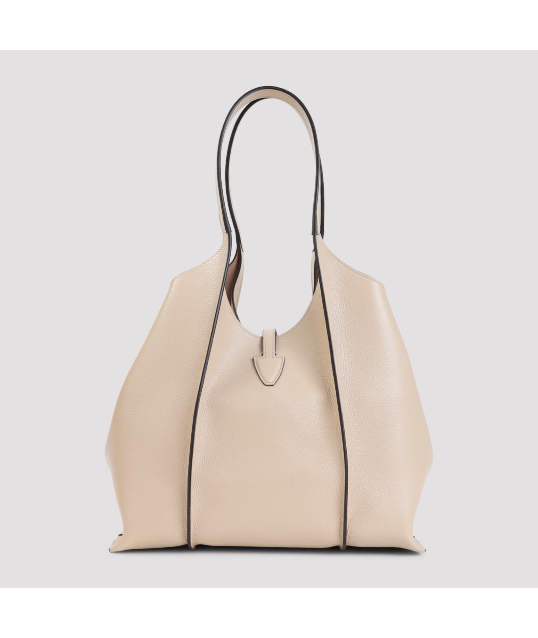TOD'S Бежевая кожаная сумка тоут, фото 4
