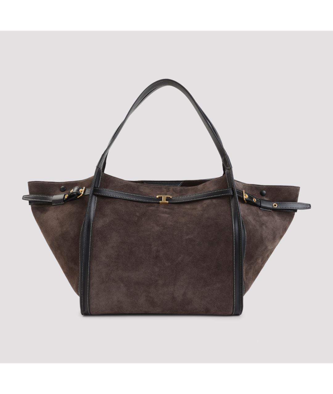 TOD'S Коричневая замшевая сумка тоут, фото 3