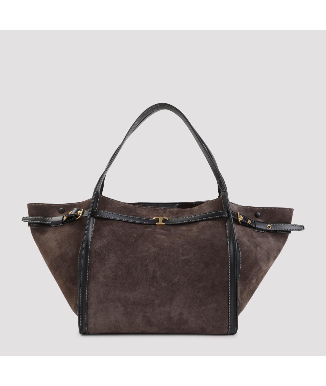 TOD'S Коричневая замшевая сумка тоут, фото 2