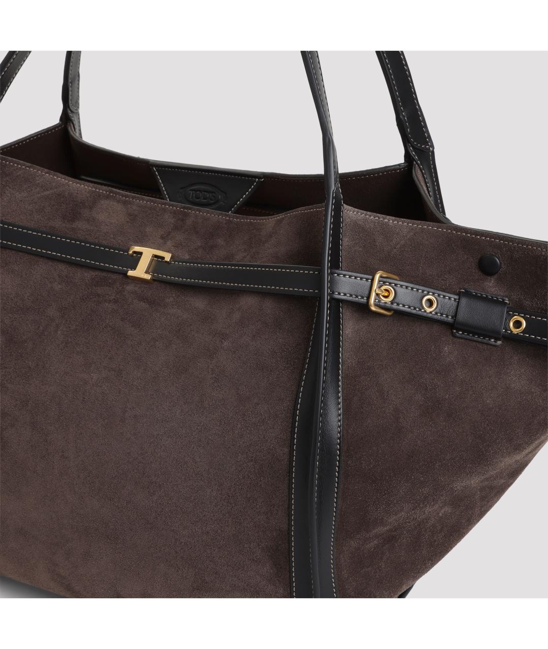 TOD'S Коричневая замшевая сумка тоут, фото 5