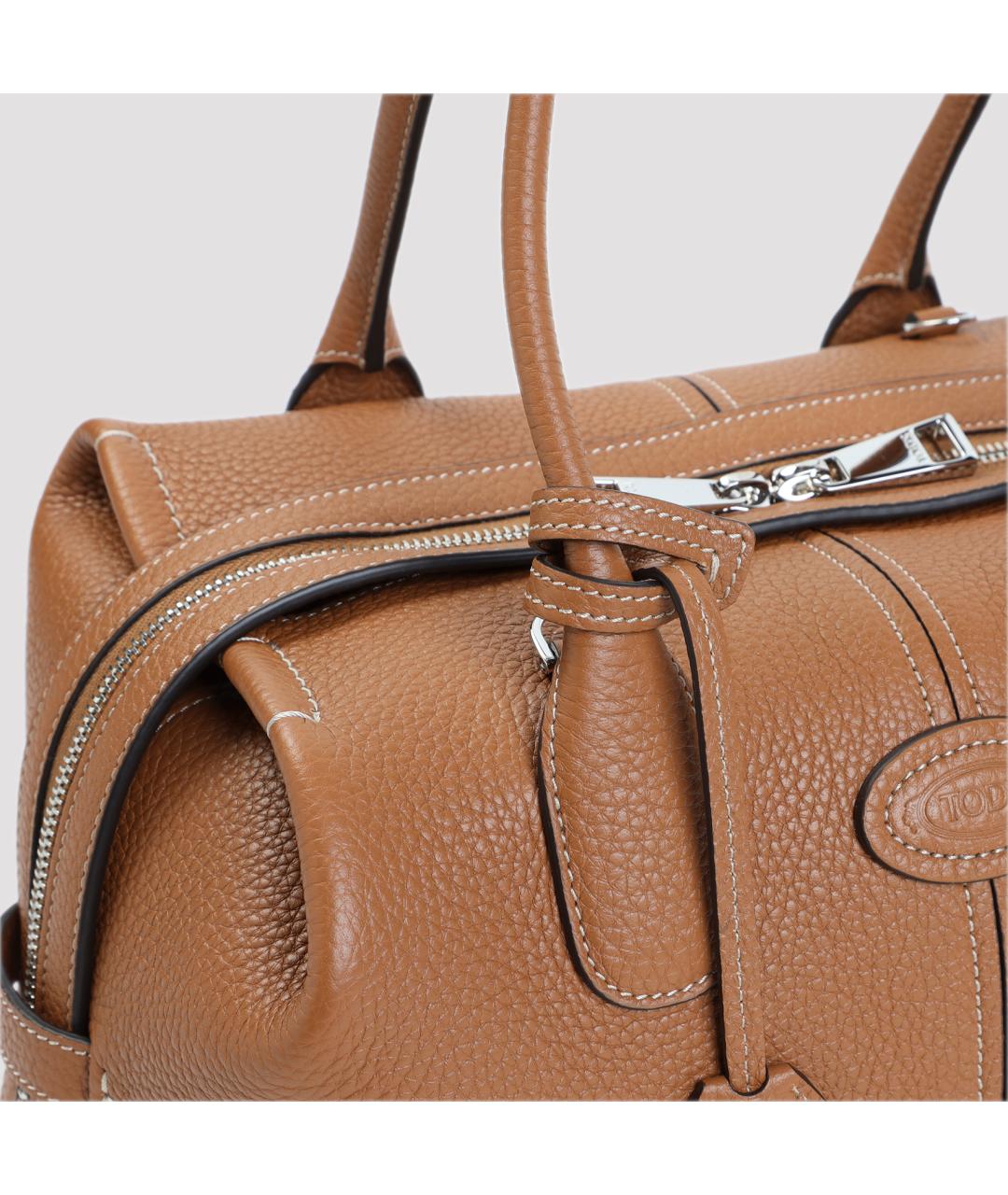 TOD'S Бежевая кожаная сумка тоут, фото 6