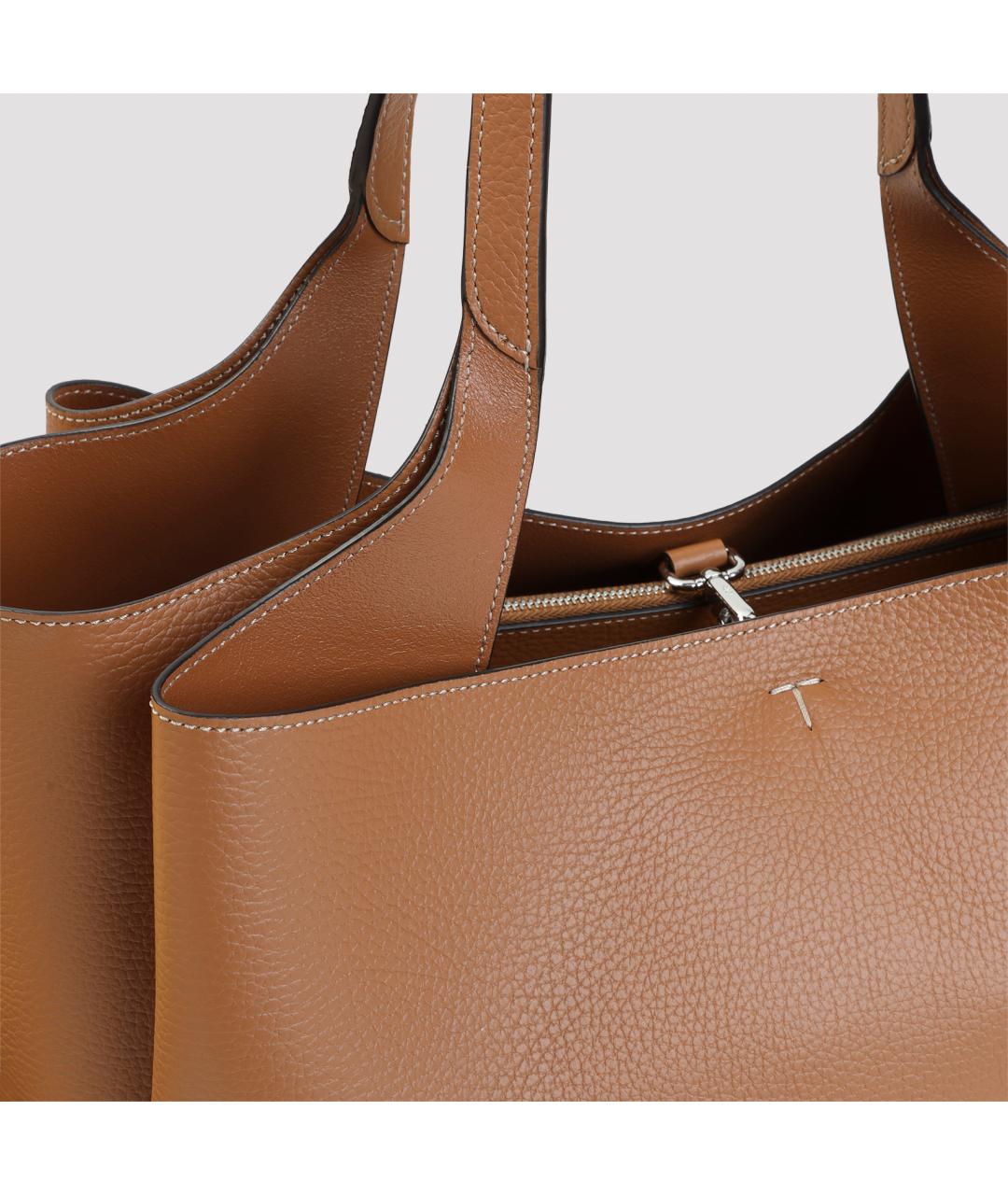 TOD'S Коричневая кожаная сумка тоут, фото 3