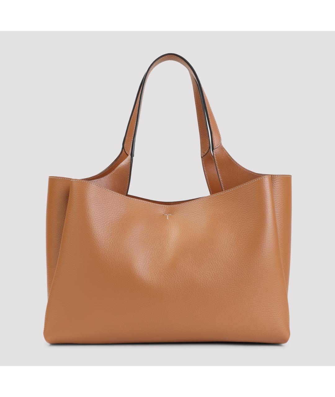 TOD'S Коричневая кожаная сумка тоут, фото 2