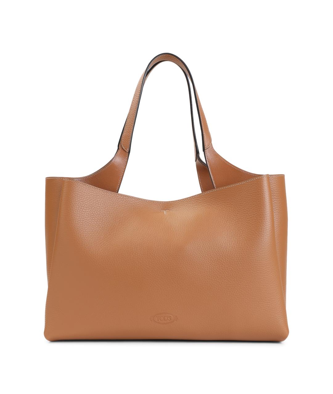 TOD'S Коричневая кожаная сумка тоут, фото 1