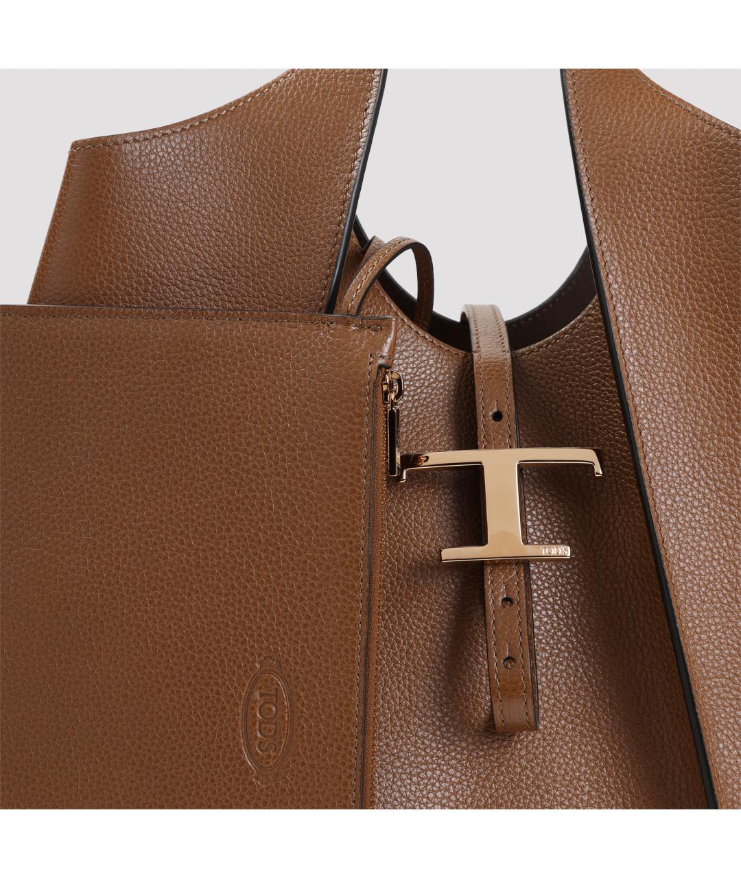 TOD'S Коричневая кожаная сумка тоут, фото 5