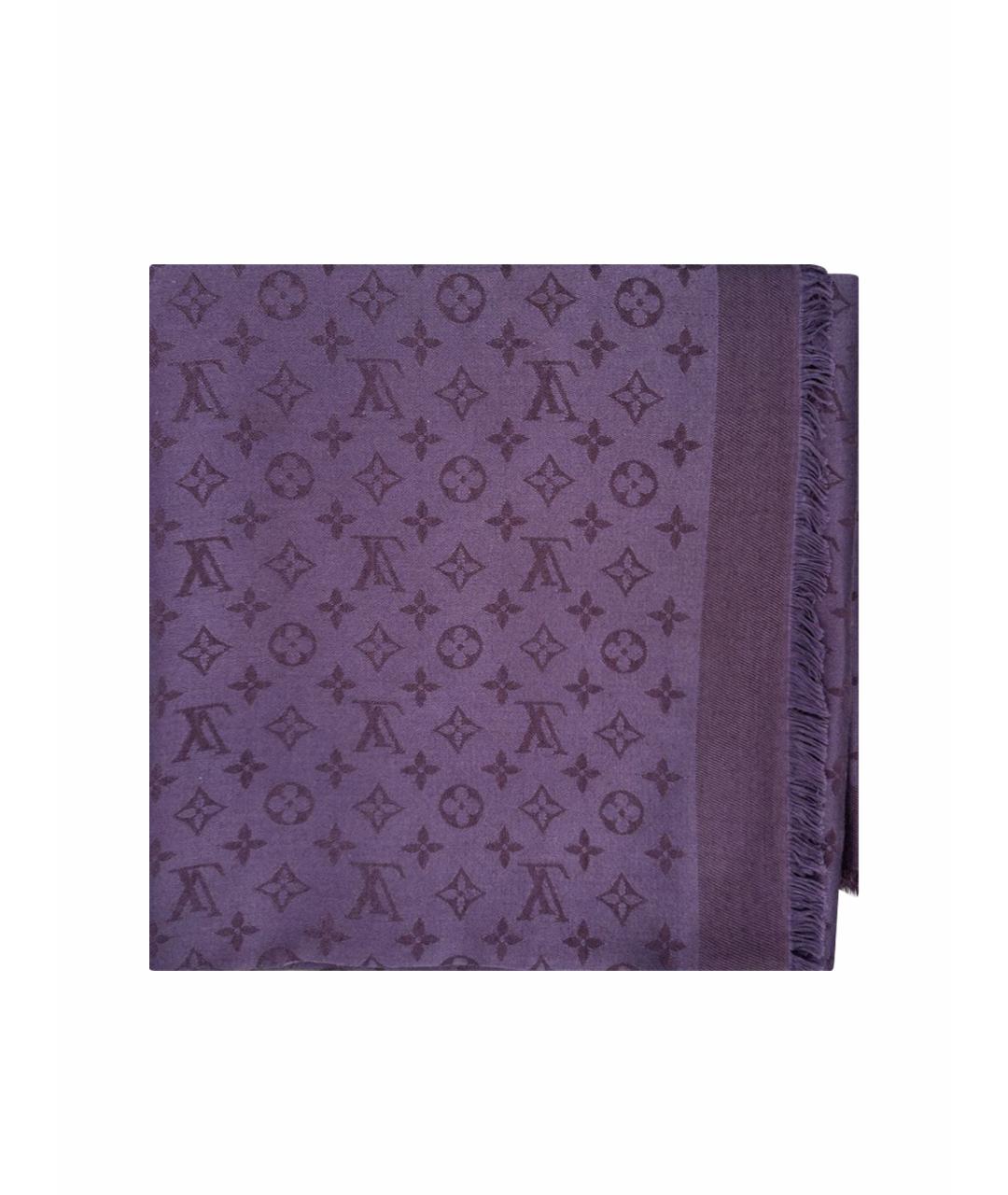 LOUIS VUITTON Темно-синий шелковый платок, фото 1