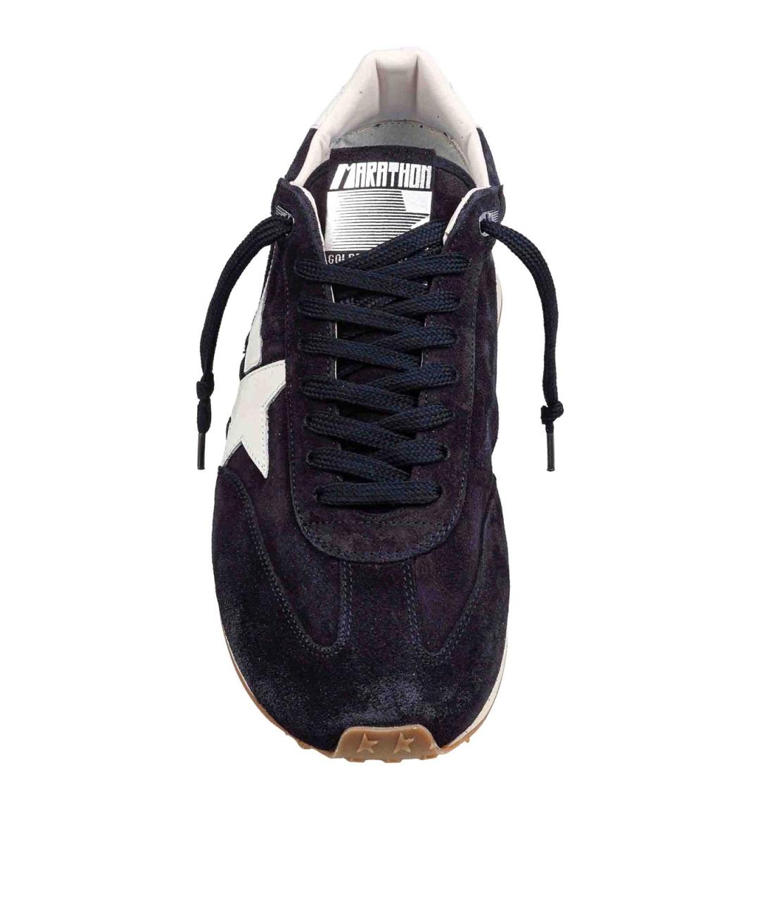 GOLDEN GOOSE Темно-синие замшевые низкие кроссовки / кеды, фото 3