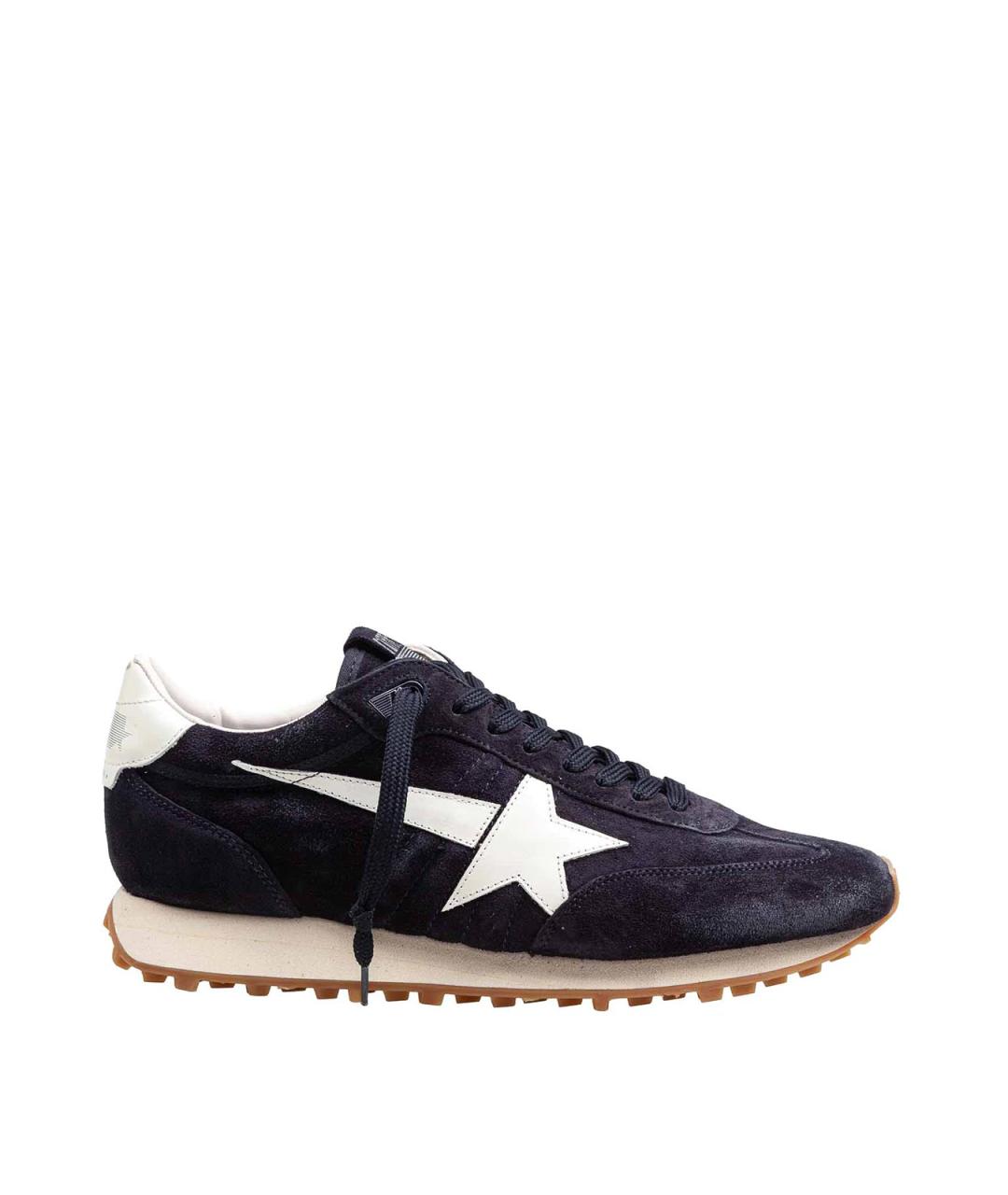 GOLDEN GOOSE Темно-синие замшевые низкие кроссовки / кеды, фото 1