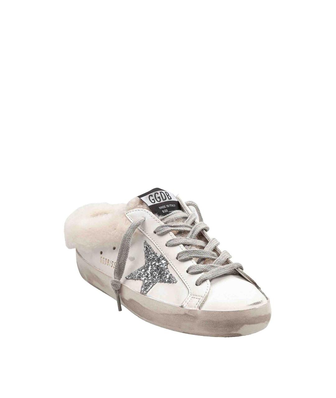 GOLDEN GOOSE Белые кожаные мюли, фото 2