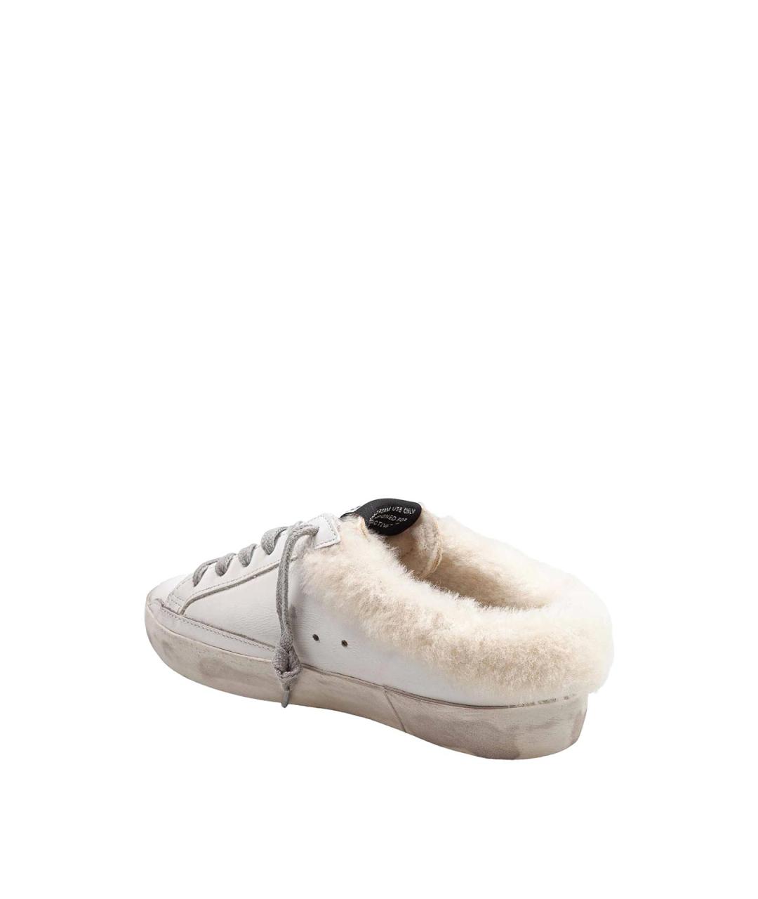 GOLDEN GOOSE Белые кожаные мюли, фото 4