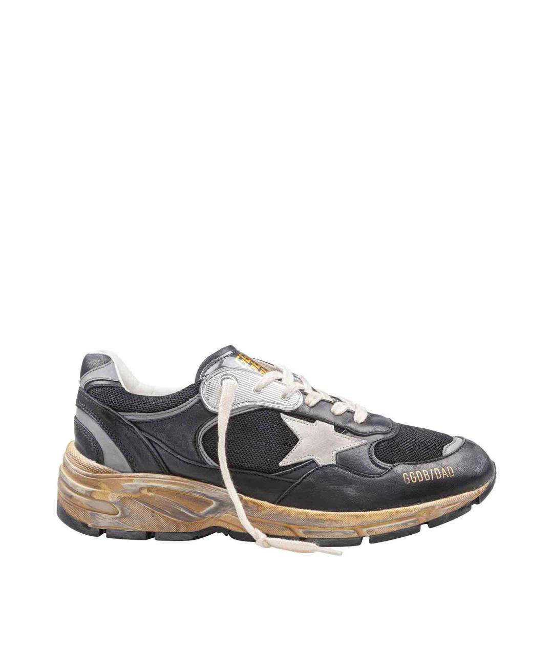 GOLDEN GOOSE Черные кожаные низкие кроссовки / кеды, фото 1