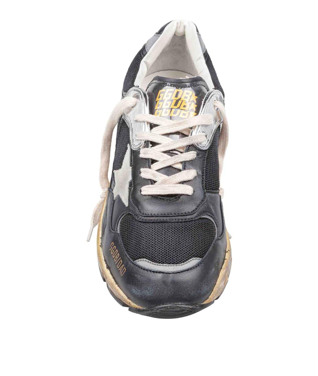 GOLDEN GOOSE Черные кожаные низкие кроссовки / кеды, фото 3