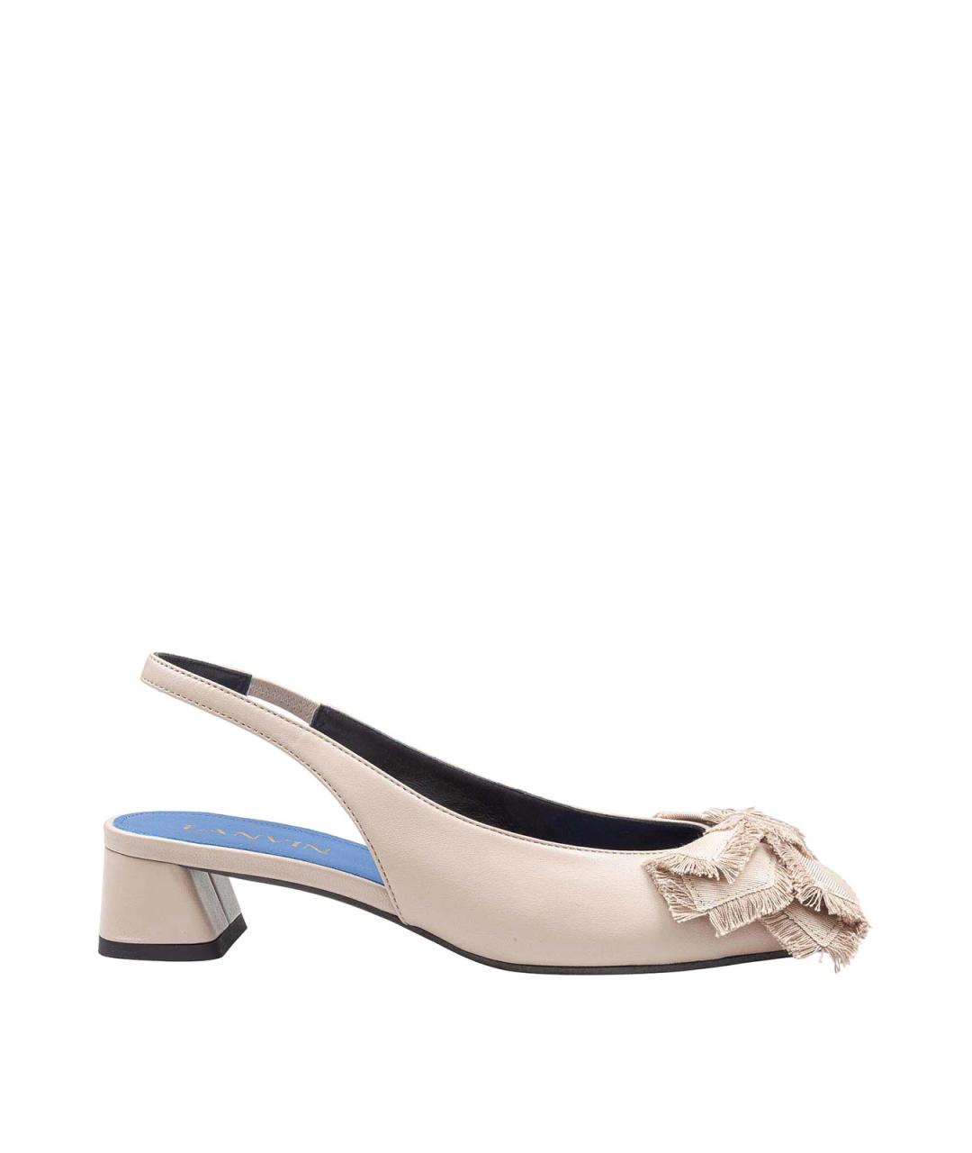 LANVIN Бежевые кожаные туфли, фото 1