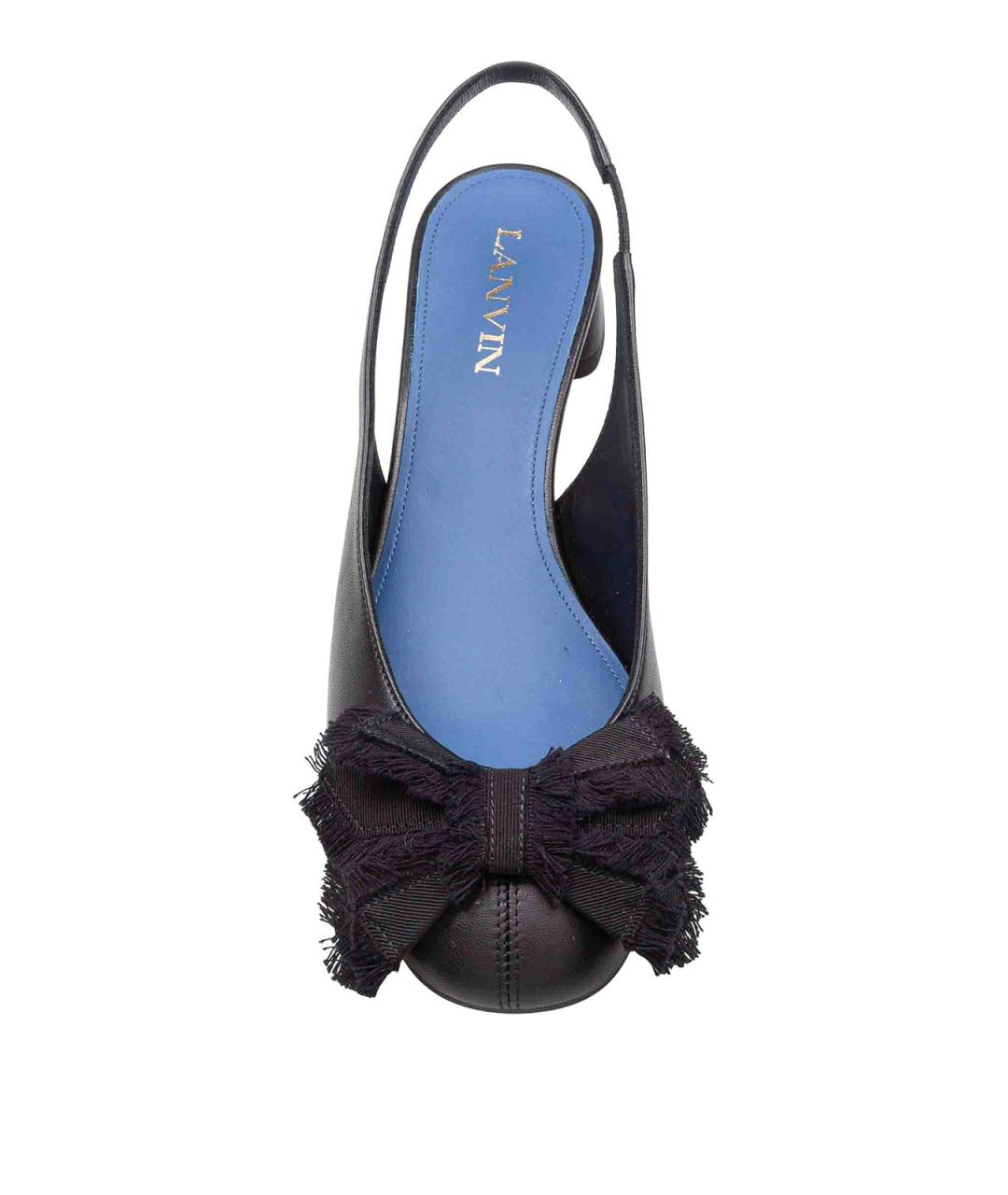 LANVIN Черные кожаные туфли, фото 3