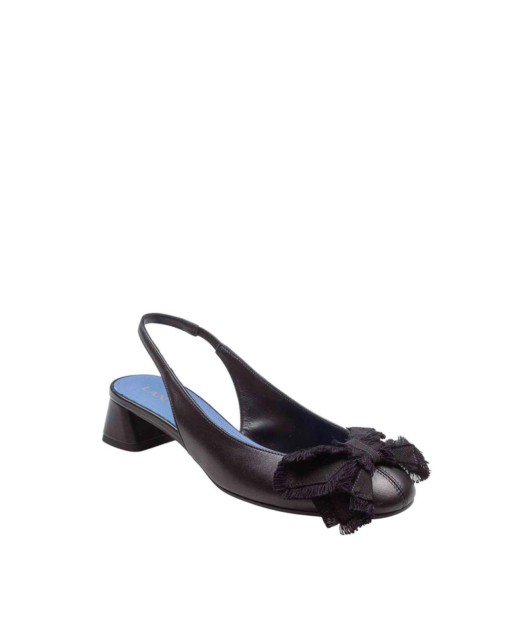 LANVIN Черные кожаные туфли, фото 2