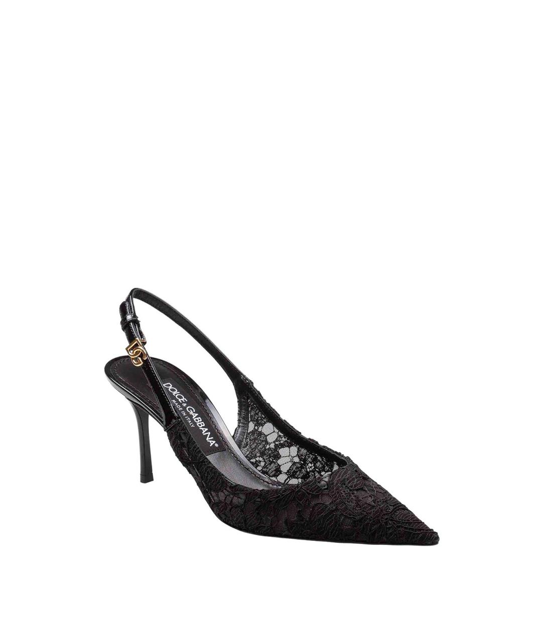 DOLCE&GABBANA Черные текстильные туфли, фото 2