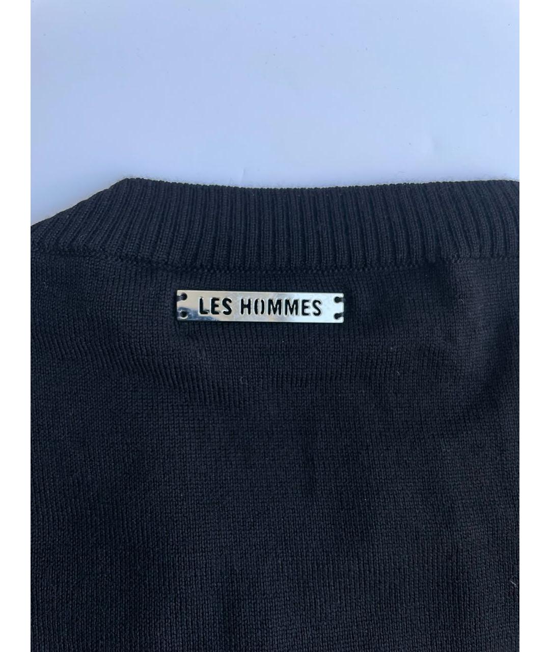 Les Hommes Черный шерстяной джемпер / свитер, фото 8