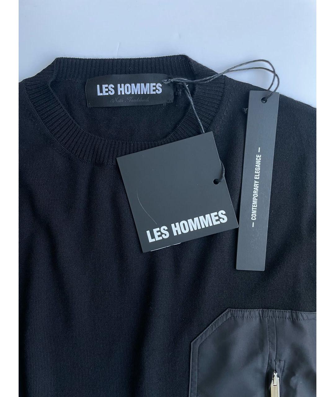 Les Hommes Черный шерстяной джемпер / свитер, фото 5
