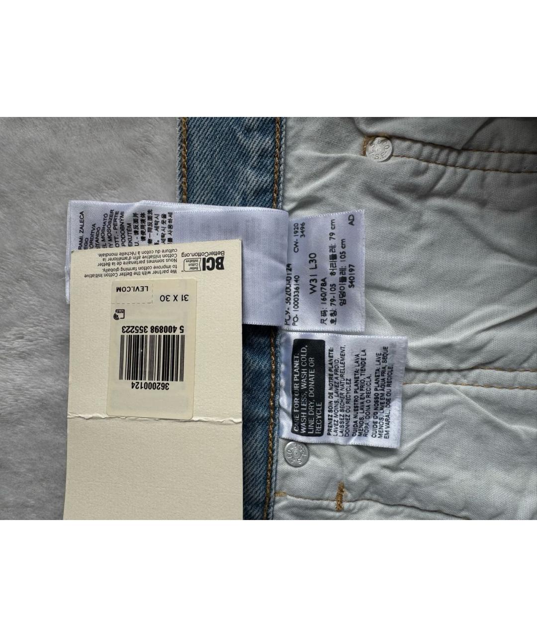 LEVI'S Голубые хлопковые прямые джинсы, фото 8
