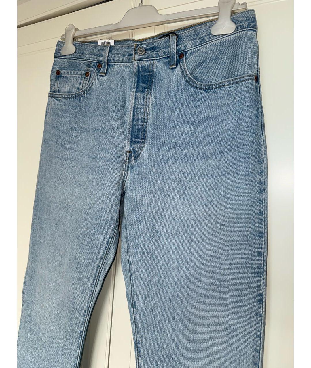 LEVI'S Голубые хлопковые прямые джинсы, фото 3